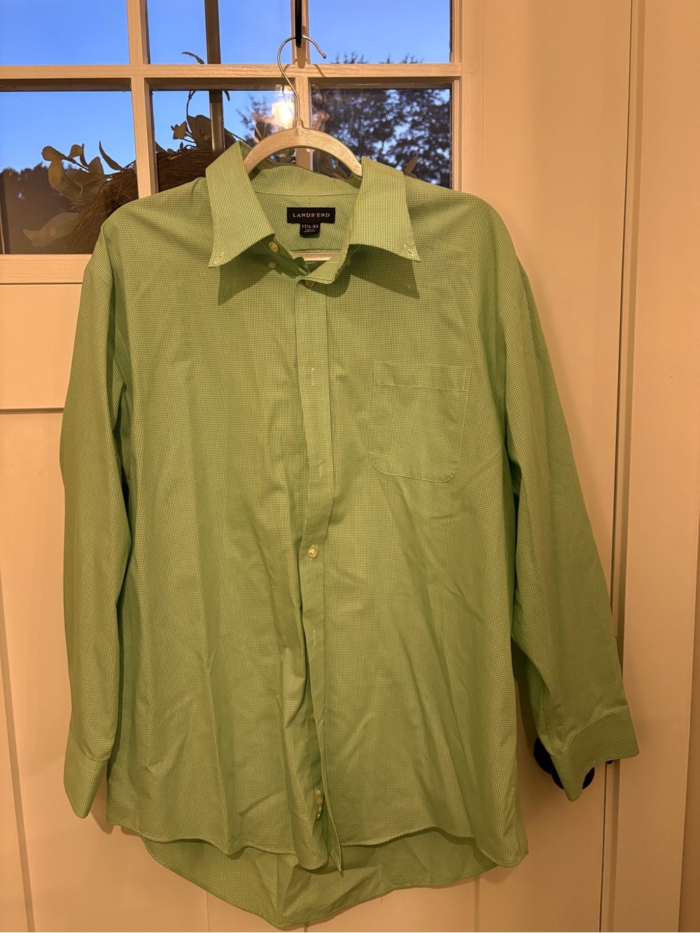Lands' End Men's Light Green Dress Shirt